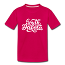 South Dakota Youth T-Shirt - Hand Lettered Youth South Dakota Tee - dark pink