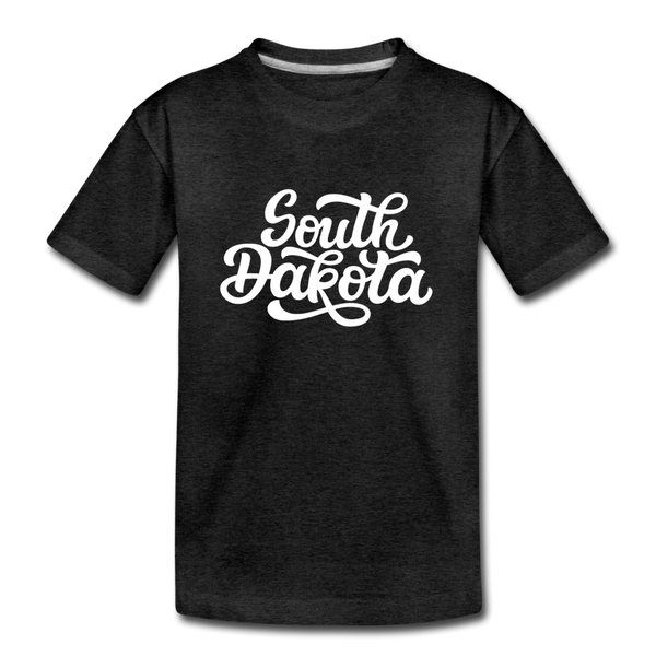 South Dakota Youth T-Shirt - Hand Lettered Youth South Dakota Tee - charcoal gray