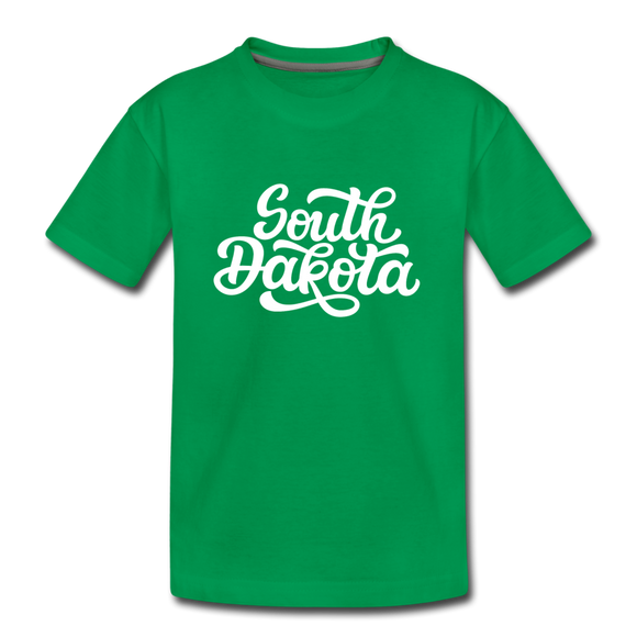 South Dakota Youth T-Shirt - Hand Lettered Youth South Dakota Tee - kelly green