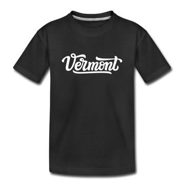 Vermont Youth T-Shirt - Hand Lettered Youth Vermont Tee - black