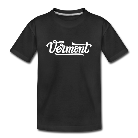 Vermont Youth T-Shirt - Hand Lettered Youth Vermont Tee - black