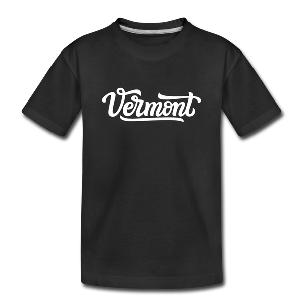 Vermont Youth T-Shirt - Hand Lettered Youth Vermont Tee - black