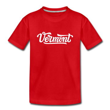 Vermont Youth T-Shirt - Hand Lettered Youth Vermont Tee - red