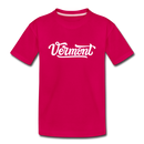 Vermont Youth T-Shirt - Hand Lettered Youth Vermont Tee - dark pink