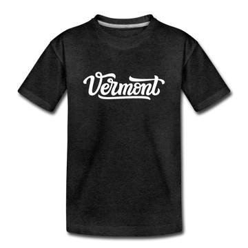 Vermont Youth T-Shirt - Hand Lettered Youth Vermont Tee - charcoal gray