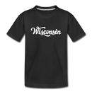 Wisconsin Youth T-Shirt - Hand Lettered Youth Wisconsin Tee - black