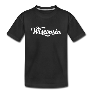 Wisconsin Youth T-Shirt - Hand Lettered Youth Wisconsin Tee - black