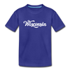 Wisconsin Youth T-Shirt - Hand Lettered Youth Wisconsin Tee - royal blue