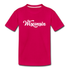 Wisconsin Youth T-Shirt - Hand Lettered Youth Wisconsin Tee - dark pink