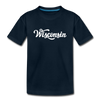 Wisconsin Youth T-Shirt - Hand Lettered Youth Wisconsin Tee - deep navy