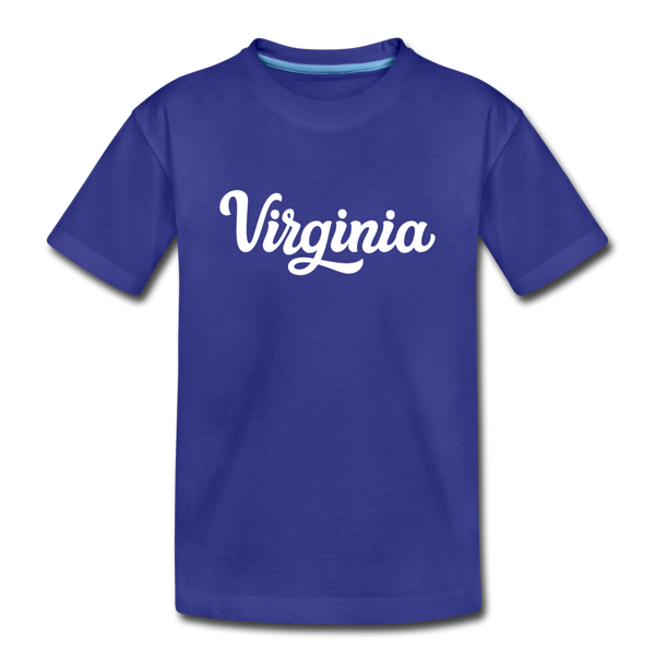 Virginia Youth T-Shirt - Hand Lettered Youth Virginia Tee - royal blue