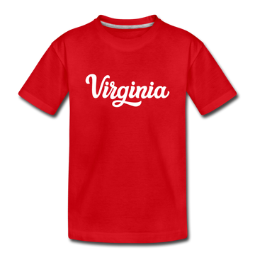 Virginia Youth T-Shirt - Hand Lettered Youth Virginia Tee - red