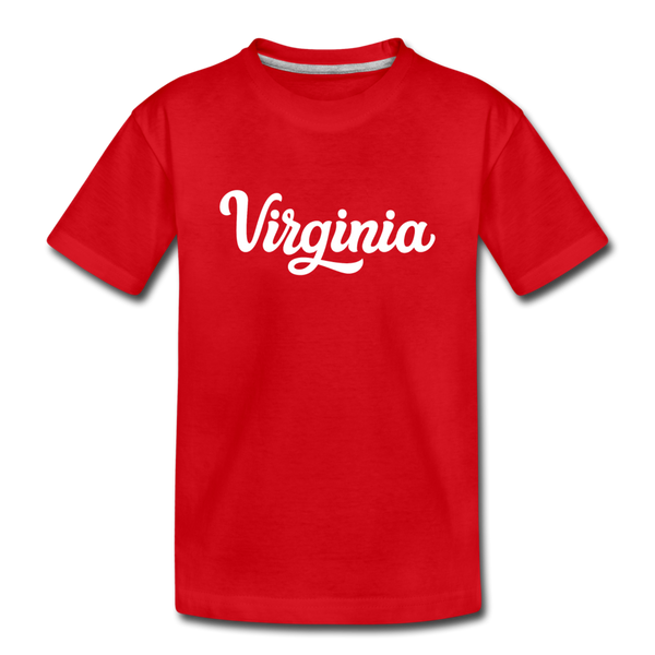 Virginia Youth T-Shirt - Hand Lettered Youth Virginia Tee - red