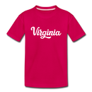 Virginia Youth T-Shirt - Hand Lettered Youth Virginia Tee - dark pink