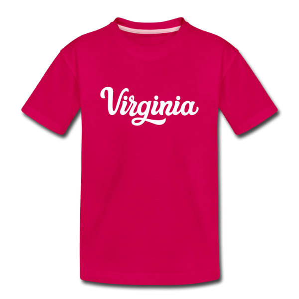 Virginia Youth T-Shirt - Hand Lettered Youth Virginia Tee - dark pink