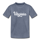Virginia Youth T-Shirt - Hand Lettered Youth Virginia Tee - heather blue