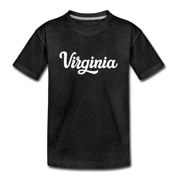 Virginia Youth T-Shirt - Hand Lettered Youth Virginia Tee - charcoal gray