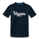 Virginia Youth T-Shirt - Hand Lettered Youth Virginia Tee - deep navy