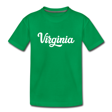 Virginia Youth T-Shirt - Hand Lettered Youth Virginia Tee - kelly green