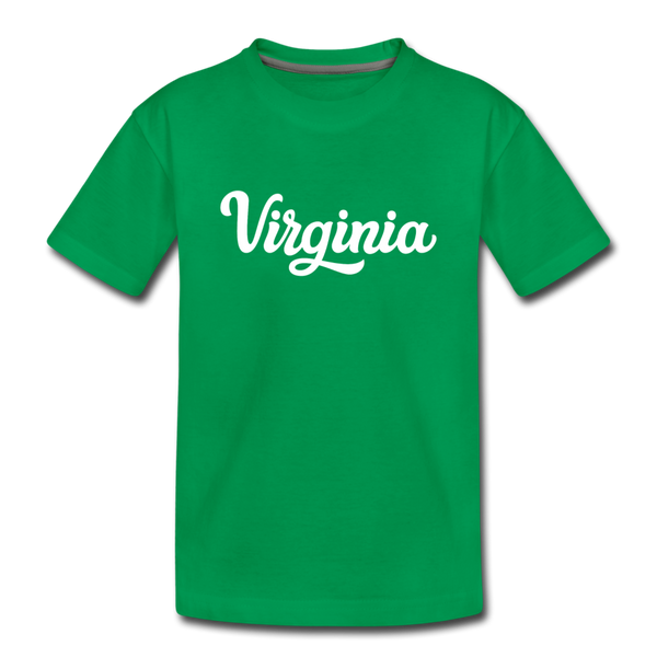 Virginia Youth T-Shirt - Hand Lettered Youth Virginia Tee - kelly green