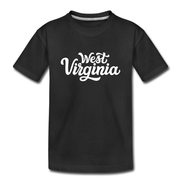 West Virginia Youth T-Shirt - Hand Lettered Youth West Virginia Tee - black