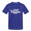 West Virginia Youth T-Shirt - Hand Lettered Youth West Virginia Tee - royal blue
