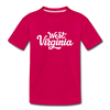 West Virginia Youth T-Shirt - Hand Lettered Youth West Virginia Tee - dark pink