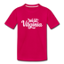 West Virginia Youth T-Shirt - Hand Lettered Youth West Virginia Tee - dark pink