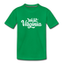 West Virginia Youth T-Shirt - Hand Lettered Youth West Virginia Tee - kelly green