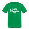 West Virginia Youth T-Shirt - Hand Lettered Youth West Virginia Tee - kelly green