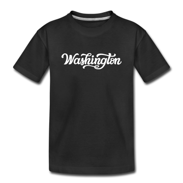 Washington Youth T-Shirt - Hand Lettered Youth Washington Tee - black