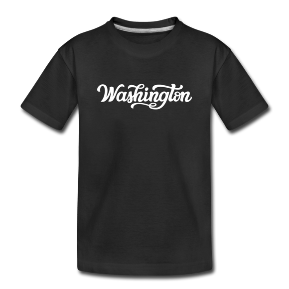 Washington Youth T-Shirt - Hand Lettered Youth Washington Tee - black
