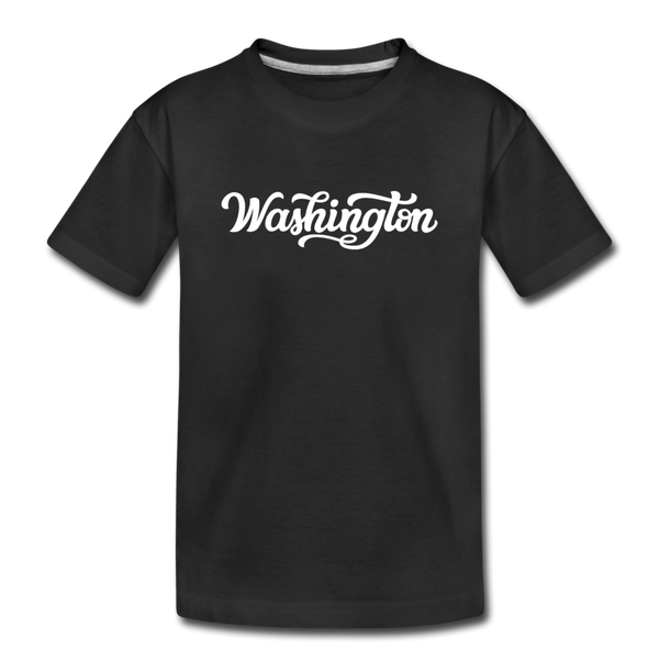 Washington Youth T-Shirt - Hand Lettered Youth Washington Tee - black