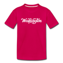 Washington Youth T-Shirt - Hand Lettered Youth Washington Tee - dark pink
