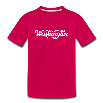 Washington Youth T-Shirt - Hand Lettered Youth Washington Tee - dark pink