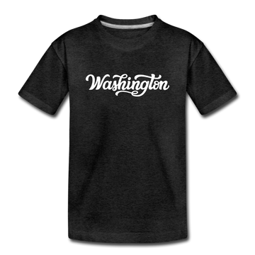 Washington Youth T-Shirt - Hand Lettered Youth Washington Tee - charcoal gray