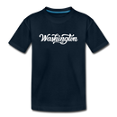 Washington Youth T-Shirt - Hand Lettered Youth Washington Tee - deep navy