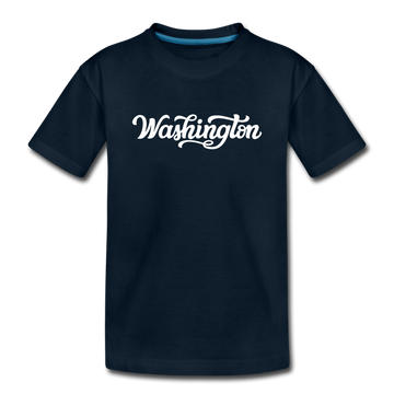 Washington Youth T-Shirt - Hand Lettered Youth Washington Tee - deep navy