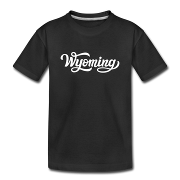 Wyoming Youth T-Shirt - Hand Lettered Youth Wyoming Tee - black