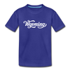 Wyoming Youth T-Shirt - Hand Lettered Youth Wyoming Tee - royal blue