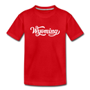 Wyoming Youth T-Shirt - Hand Lettered Youth Wyoming Tee - red