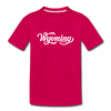 Wyoming Youth T-Shirt - Hand Lettered Youth Wyoming Tee - dark pink