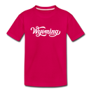 Wyoming Youth T-Shirt - Hand Lettered Youth Wyoming Tee - dark pink