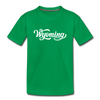 Wyoming Youth T-Shirt - Hand Lettered Youth Wyoming Tee - kelly green