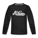 Alabama Youth Long Sleeve Shirt - Hand Lettered Youth Long Sleeve Alabama Tee - black