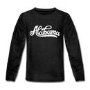 Alabama Youth Long Sleeve Shirt - Hand Lettered Youth Long Sleeve Alabama Tee - charcoal gray