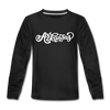 Arkansas Youth Long Sleeve Shirt - Hand Lettered Youth Long Sleeve Arkansas Tee - black