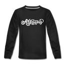 Arkansas Youth Long Sleeve Shirt - Hand Lettered Youth Long Sleeve Arkansas Tee - black