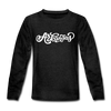 Arkansas Youth Long Sleeve Shirt - Hand Lettered Youth Long Sleeve Arkansas Tee - charcoal gray