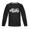 Alaska Youth Long Sleeve Shirt - Hand Lettered Youth Long Sleeve Alaska Tee - black